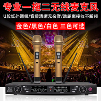Wireless microphone microphone one drag two home ktv singing karaoke outdoor special professional stage meeting u section