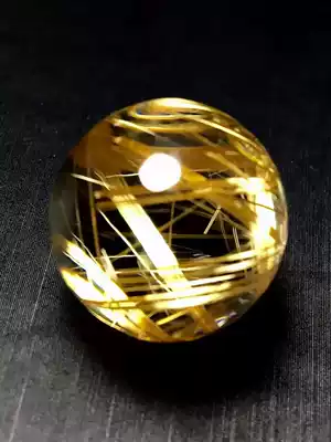 Shun hair American Brazil old ore raw material color] Natural plate crystal ring surface Super flash golden light brilliant silk lax style