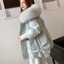 Detachable otter rabbit hair liner Parker clothing womens short 2020 winter new fox fur collar fur coat small man