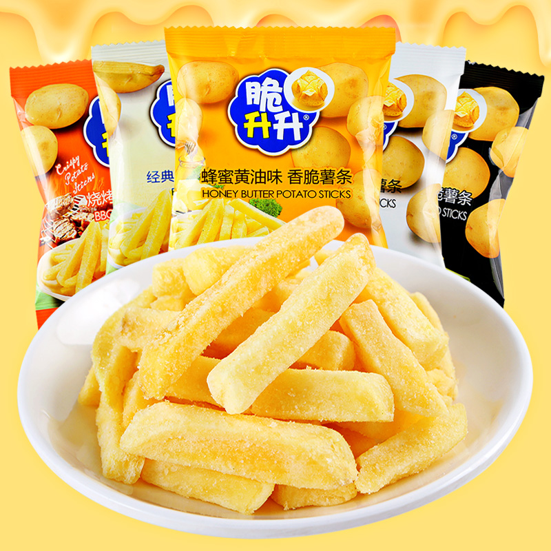 Crispy liter crispy french fries 50 bags 100 bags of honey cream flavor potato chips puffed food net red snack crisp raw raw