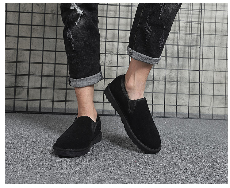 Giày đế thấp giúp giày cotton nam ấm áp mùa đông cộng với nhung phiên bản Hàn Quốc của xu hướng dày không thấm nước chống trượt giày lười giày tuyết giày tập gym nam