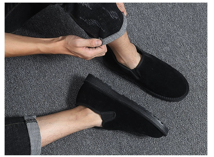 Giày đế thấp giúp giày cotton nam ấm áp mùa đông cộng với nhung phiên bản Hàn Quốc của xu hướng dày không thấm nước chống trượt giày lười giày tuyết