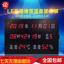 HD temperature and humidity time LED display electronic Kanban perpetual calendar clock temperature and humidity LED display