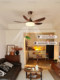 Medieval style living room fan light retro walnut hall smart bedroom LED high wind ceiling fan light casagd