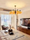 French-Style Living Room with Antique-Style Persimmon Pendant Lights, American Retro Dark-Style Designer Light and Shadow Dining Room Lamp Casagd