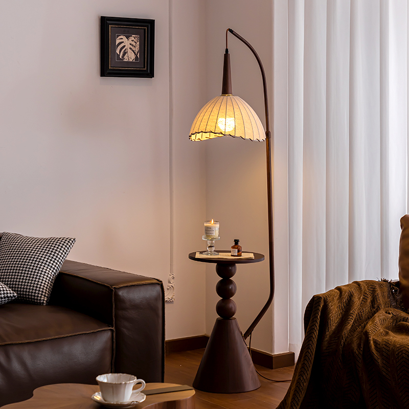 French Mid-Century Style Living Room Floor Lamp with Integrated Shelf, Vintage Fishing Lamp, Bedroom Bedside Atmosphere Lighting Casa French Mid-Century Style Living Room Floor Lamp with Integrated Shelf, Vintage Fishing Lamp, Bedroom Bedside Atmosphere Lighting Casa
