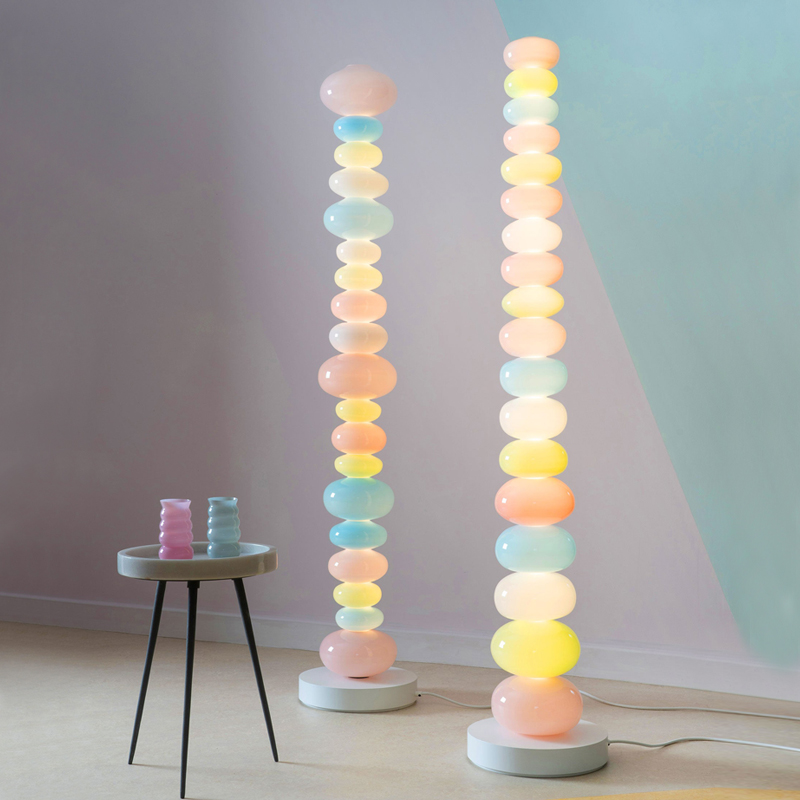 Candy Strings RAINBOW FLOOR LAMP CREATIVE MACARON COLORFUL BEDROOM TABLE LAMP GLASS LIVING ROOM HEAPS OF SUGAR ATMOSPHERE LIGHT-TAOBAO