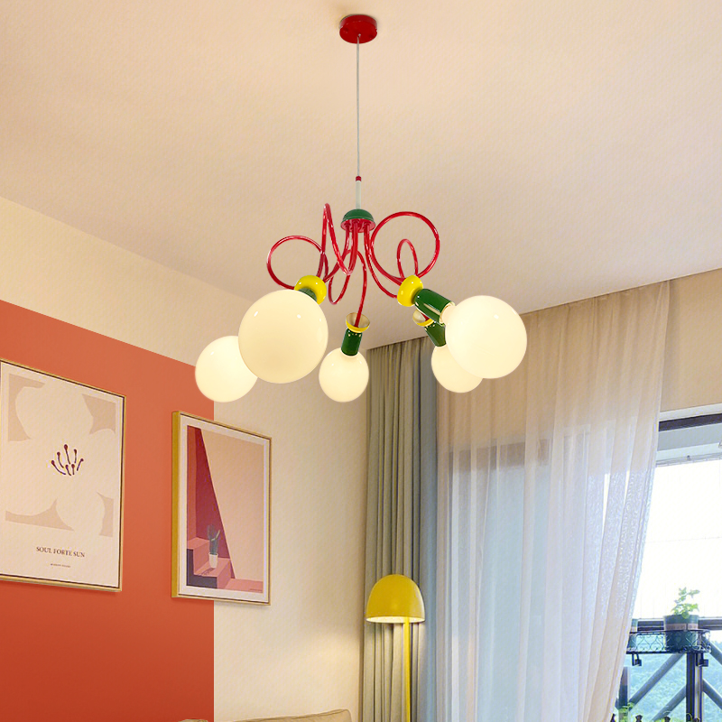 Memphis bedroom fun chandelier simple modern children's room study designer personality living room lamp casa lighting