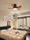 Bedroom Fan Lamp Medieval Simple Kidsren's Room Silent Ceiling Chandelier Retro Wood Grain Restaurant Study Lamp Casagd