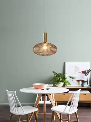 Single head Nordic dining room lamp glass retro bedroom bedside small chandelier Chinese lamps creative Japanese casa lighting