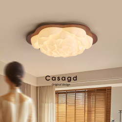 American Retro Cream-Style Ceiling Lamp, Nordic Mid-Century Style, Full-Spectrum Eye Protection, Study, Dining Room, Bedroom Lamp Casagd
