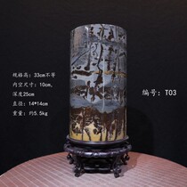 There is a lot of grass flower stone National painting stone carpenter hand for large cylindrical straight cylinder flower pot in stay-at-home Chinese painting and calligraphy cylinder