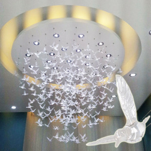 Acrylic bird home decoration Air charm Creative kindergarten classroom hall ceiling ceiling charm