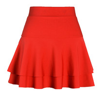 Sailor dance skirt womens 2018 spring and summer new square dance skirt big red anti-light wild high-waisted short skirt