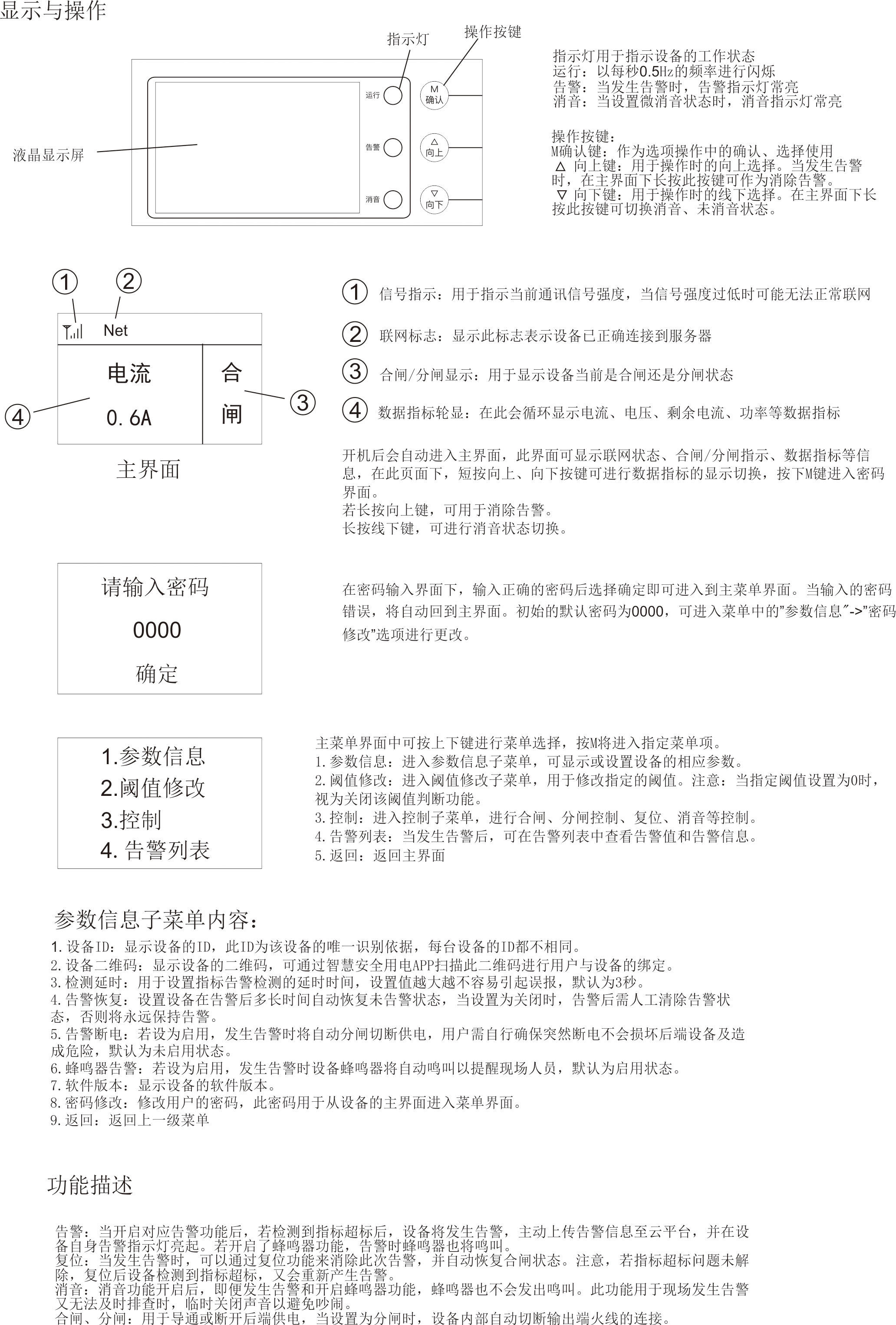 单相220V智慧安全用电监控装置 电气火灾探测 支持远程拉合闸控制