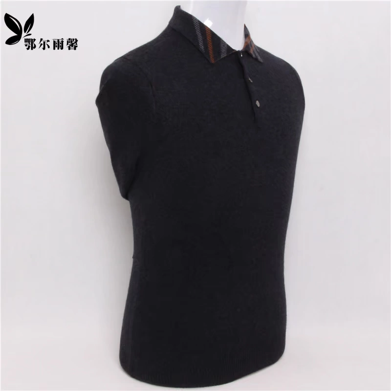 Thương hiệu kinh doanh áo thun nam cashmere áo len cashmere trung niên kích thước lớn áo len dệt kim mùa thu áo thun mới - Kéo qua