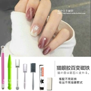 Móng tay siêu dày nghệ thuật mắt mèo nam châm nhựa mạnh nam châm đôi đầu mèo mắt nam châm bút gradient công cụ ưa thích thiết lập - Công cụ Nail