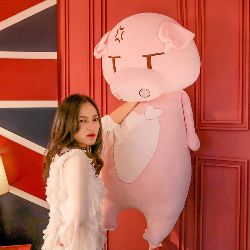 New owe-punched piggy paparazzi pink piggy Pork Wool Toy Expression Pig Doll Cute Bed Cuddle to Girls