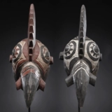 Африканские древесные маски бородавки, свинина, птичьи анострадированные орнамент на стене висячи