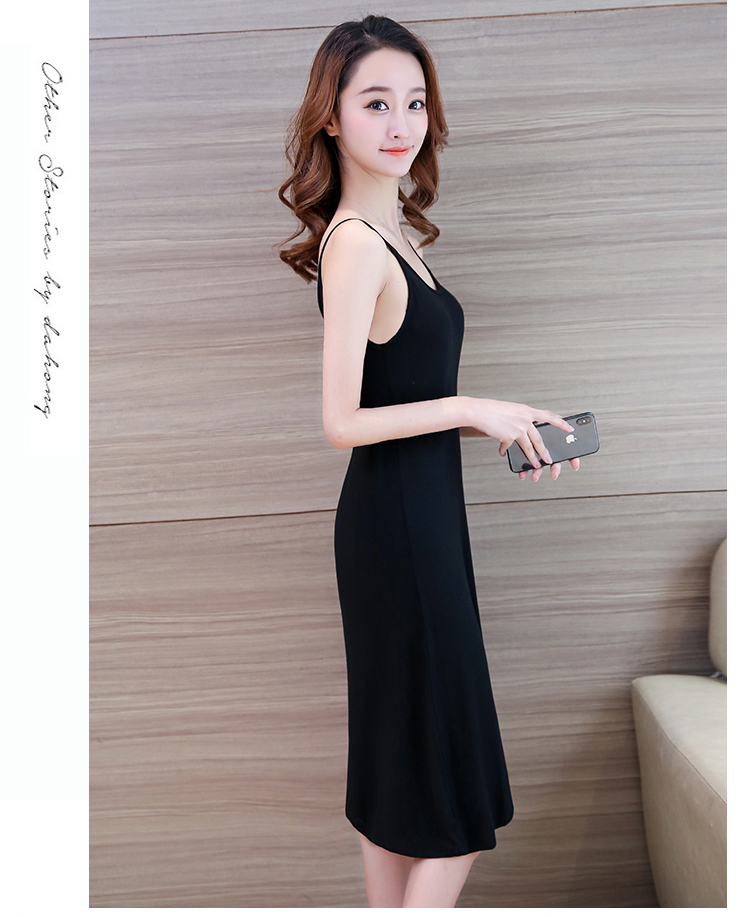 Mùa xuân và mùa hè mới phương thức sling đáy váy lỏng lẻo bên trong có một chiếc váy dài căng kích thước lớn vest váy nữ áo ba lỗ nữ
