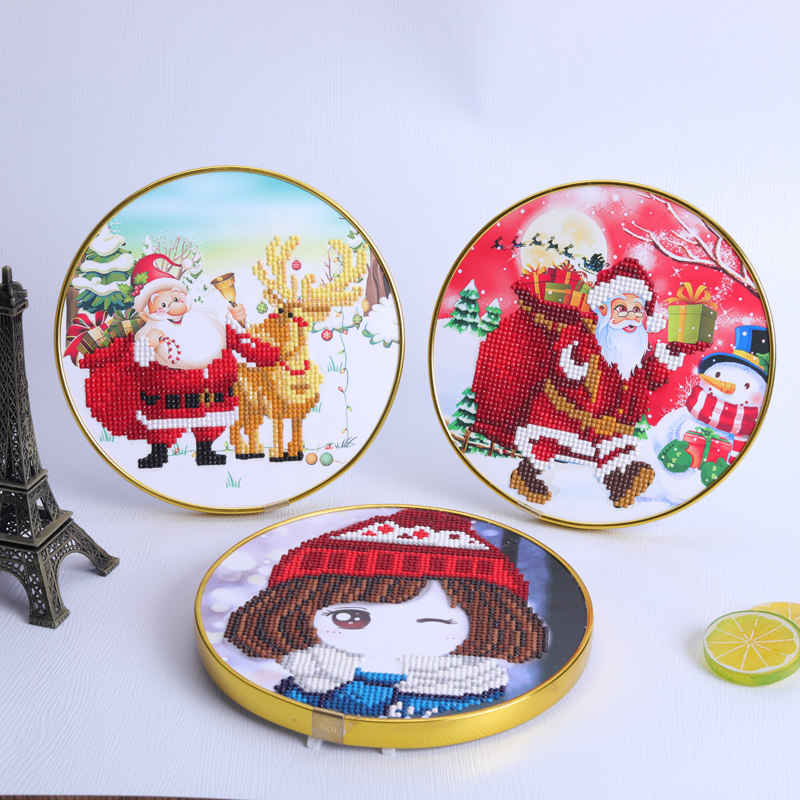 Christmas children handmade DIY making material bag Diamond painting Puzzle Paste Painting Elementary School Children With Frame Toy Gift