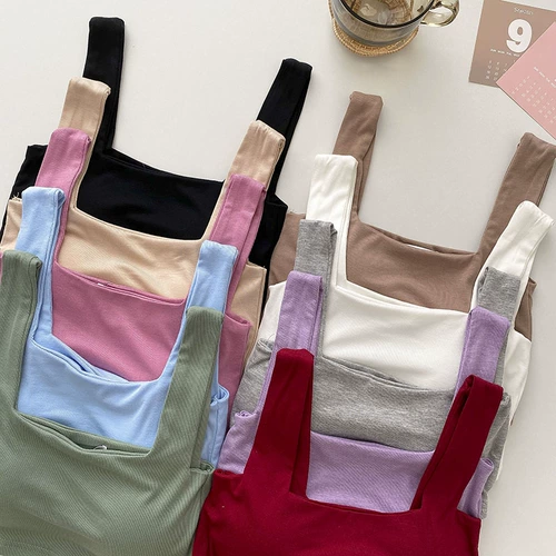 Майка топ, летний цветной бюстгальтер-топ для школьников, бюстгальтер без косточек, 2021 года, в корейском стиле, красивая спина