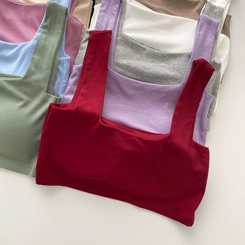 Майка топ, летний цветной бюстгальтер-топ для школьников, бюстгальтер без косточек, 2021 года, в корейском стиле, красивая спина