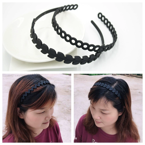 Черный ободок для взрослых, нескользящие волнистые матовые пластиковые шпильки для волос для умывания, повязка на голову