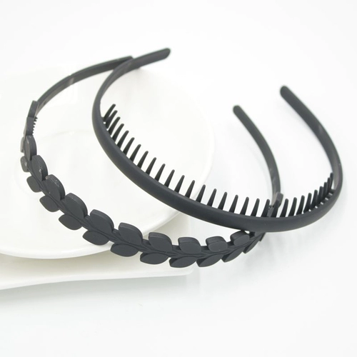 Черный ободок для взрослых, нескользящие волнистые матовые пластиковые шпильки для волос для умывания, повязка на голову