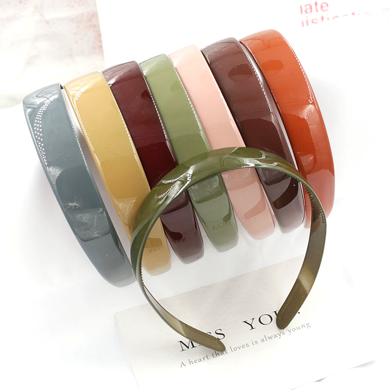 Net red hair band female Net face elegant gray with teeth black wide edge plastic non-slip headband Press hair card bright face hair band Female