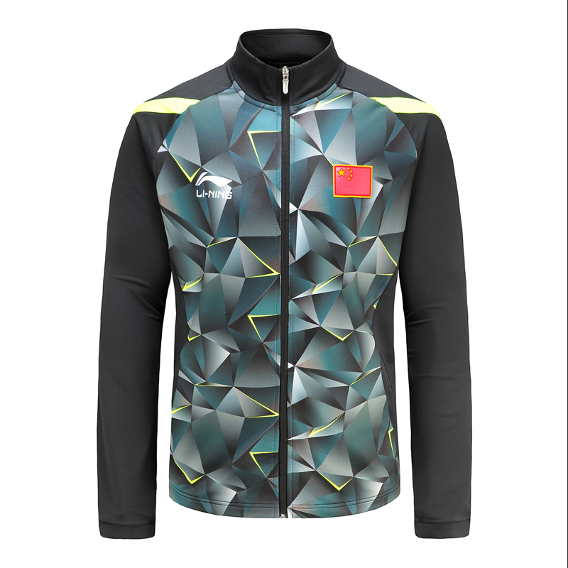 Li Ning table tennis sports uniform sweater men's training cardigan long-sleeved jacket autumn stand collar windbreaker appearance clothing