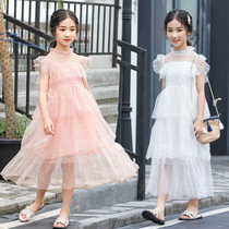 Girl Cake Dresses Dress dresses Summer 2022 new children white fluffy yarn princess dresses superfairy mesh yarn Long dress