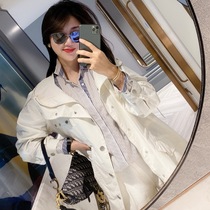 MaxGoose womens windbreaker long coat thin Korean version of popular temperament high-end spring white windproof sunscreen