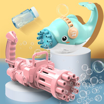 Dolphin Bubble Machine Gatling Childrens Toy Electric Net Red Pink Bubble Gun Douyin Same Model Automatic Bubble