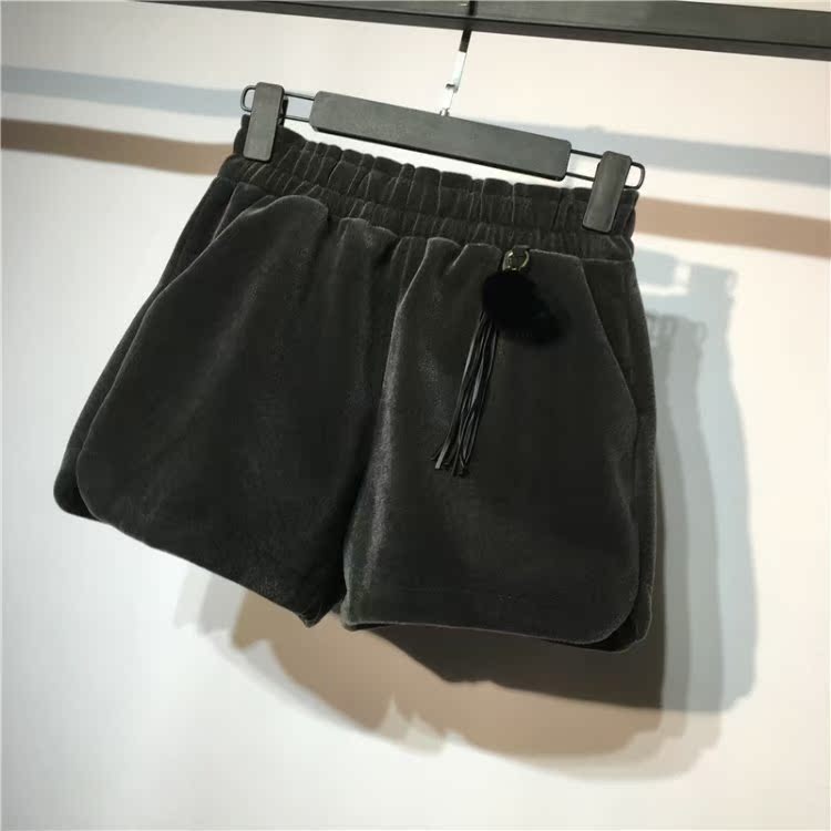 Mát mẻ mùa thu và mùa đông mới thun eo thỏ quần short sang trọng phụ nữ mặc quần rộng chân giản dị quần hoang dã ủng quần thủy triều quần ngắn nữ đẹp