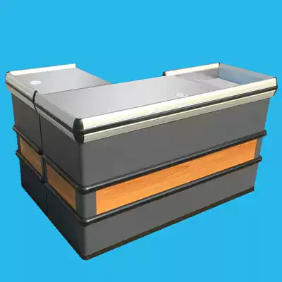 Supermarket slope cash register counter Supermarket cashier fresh fruits and vegetables store convenience store collect money table and cabinet