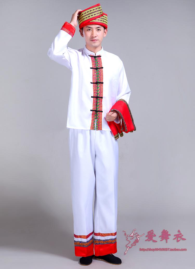 Dân tộc thiểu số mới trang phục khiêu vũ nam dành cho người lớn March ba Zhuang trang phục biểu diễn Dai người cucurbit quần áo hiệu suất