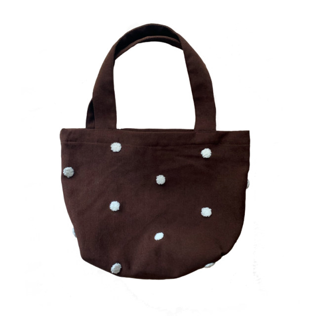 ຖົງຜ້າເຮັດດ້ວຍມື paleMoon chestnut dot handbag homemade Japanese forest style literary and artistic cute handbag retro