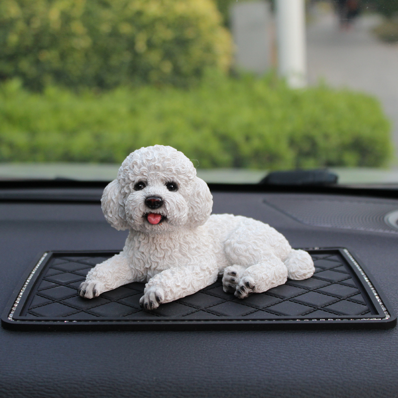 Simulation Teddy Dog cute pet dog model car fitting home desktop decoration car interior decoration