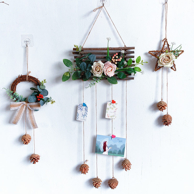 Wall branches decoration rattan wreath wall hanging kindergarten ring creation dining room shop home background wall decoration