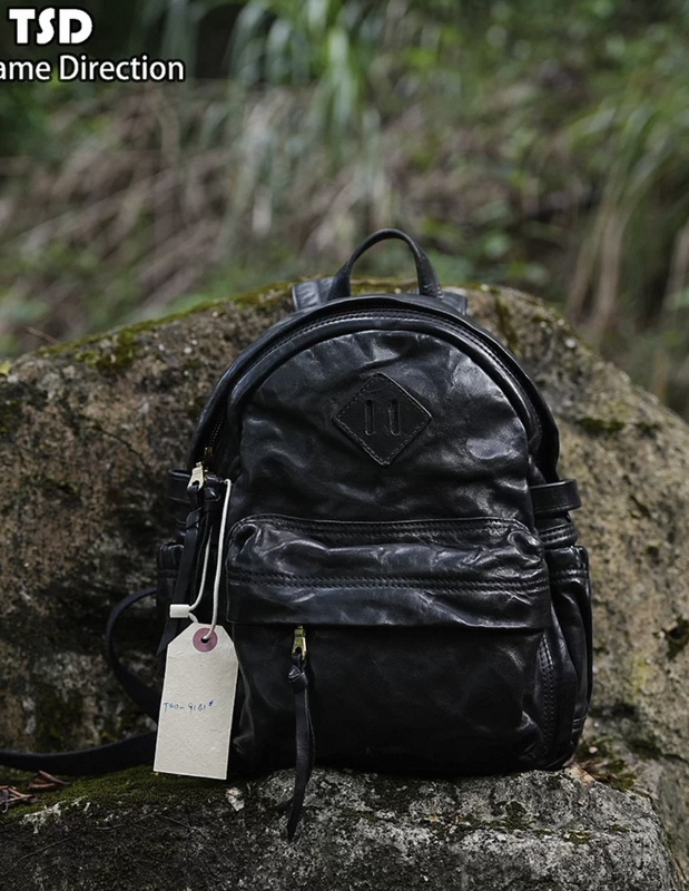 Tsd Leather Goods Imported Vegetable-Tanned Horse Leather Classic Retro Mini Backpack Double Shoulder Bag School Bag Unisex Bag 9151 Tsd Leather Goods Imported Vegetable-Tanned Horse Leather Classic Retro Mini Backpack Double Shoulder Bag School Bag Unisex Bag 9151
