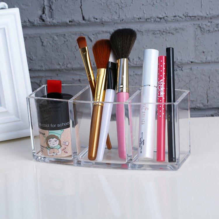 Acrylic transparent makeup brush eyebrow brush brush brush with comb storage barrel table storage box barrel cosmetic box