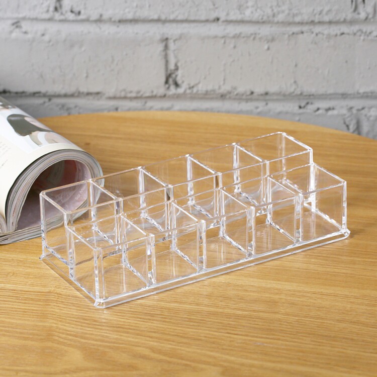Desktop Acrylic Transparent Cosmetic containing box ten Gnail polish shelf Large number of red shelf Show shelf