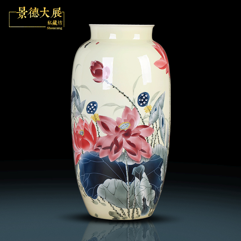 Jingdezhen ceramic vase creative dry flower flower arranging Chinese style restoring ancient ways I and contracted home sitting room adornment is placed