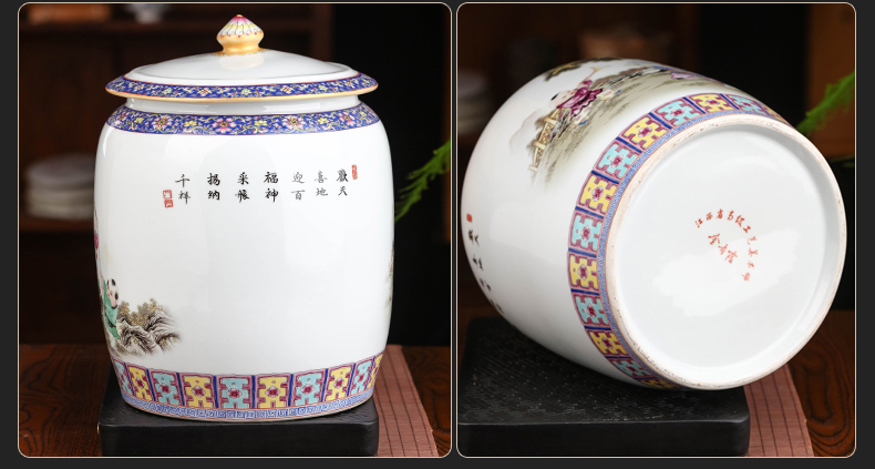 Jingdezhen bread seven large flap pu 'er tea pot ceramics storage tanks seal pot of Chinese style