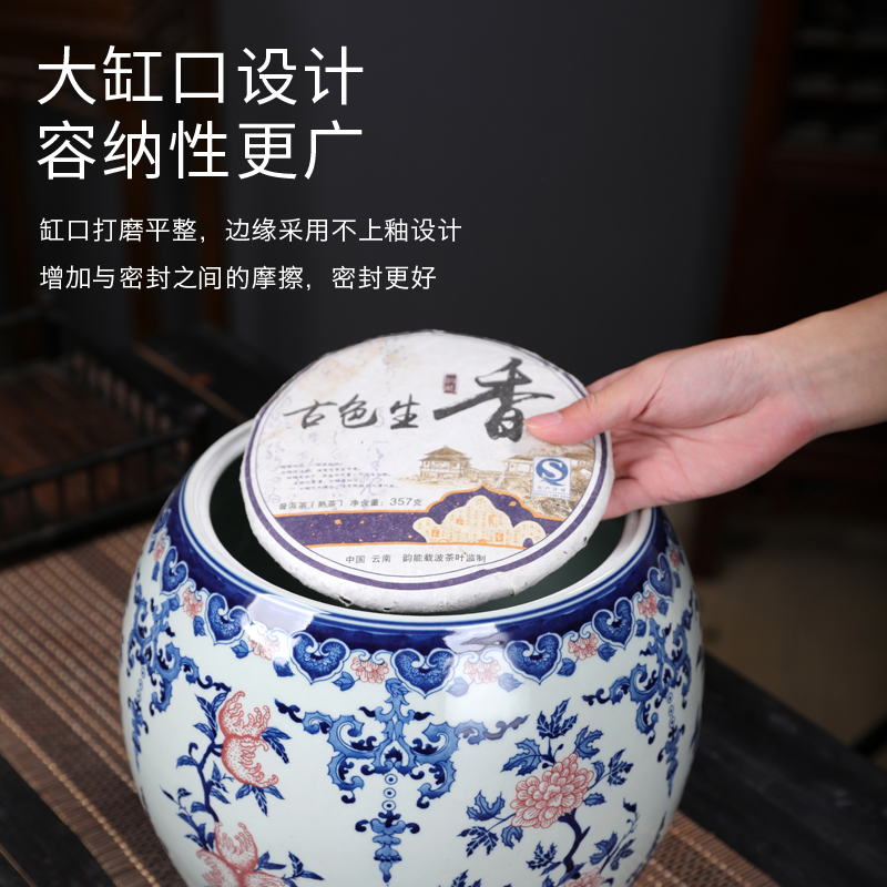 Restoring ancient ways of jingdezhen blue and white porcelain jar antique pottery vessels furnishing articles storage tank with cover home sitting room adornment