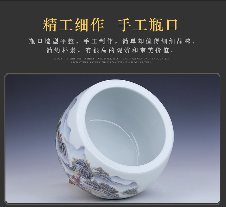 Basin of jingdezhen ceramic cornucopia furnishing articles money sitting room lucky fish tank water lily and the tortoise cylinder household ornaments