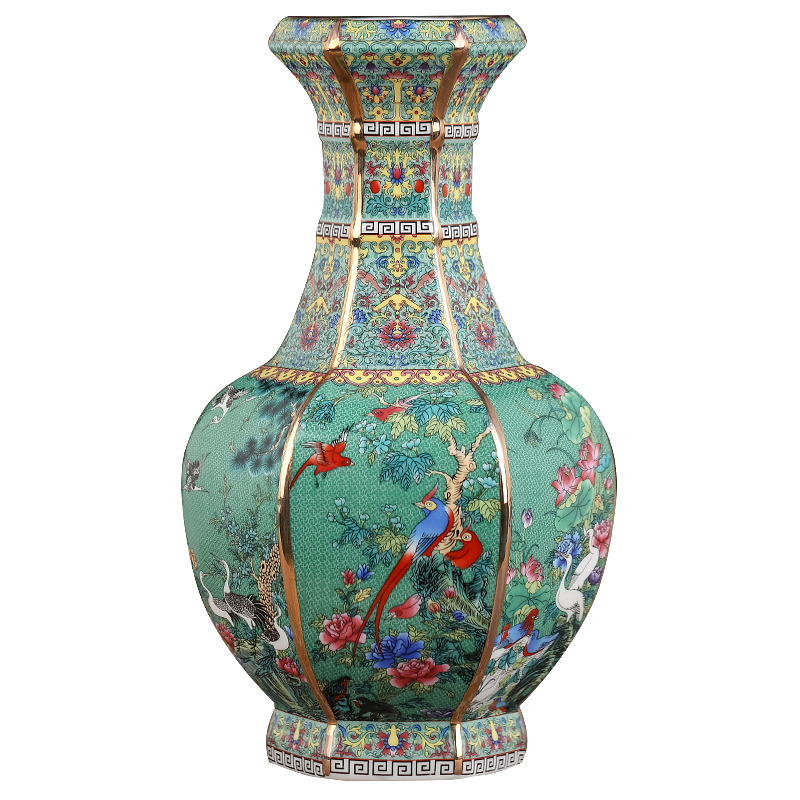 Jingdezhen ceramic vase porch place archaize up with colored enamel porcelain antique collection square old items