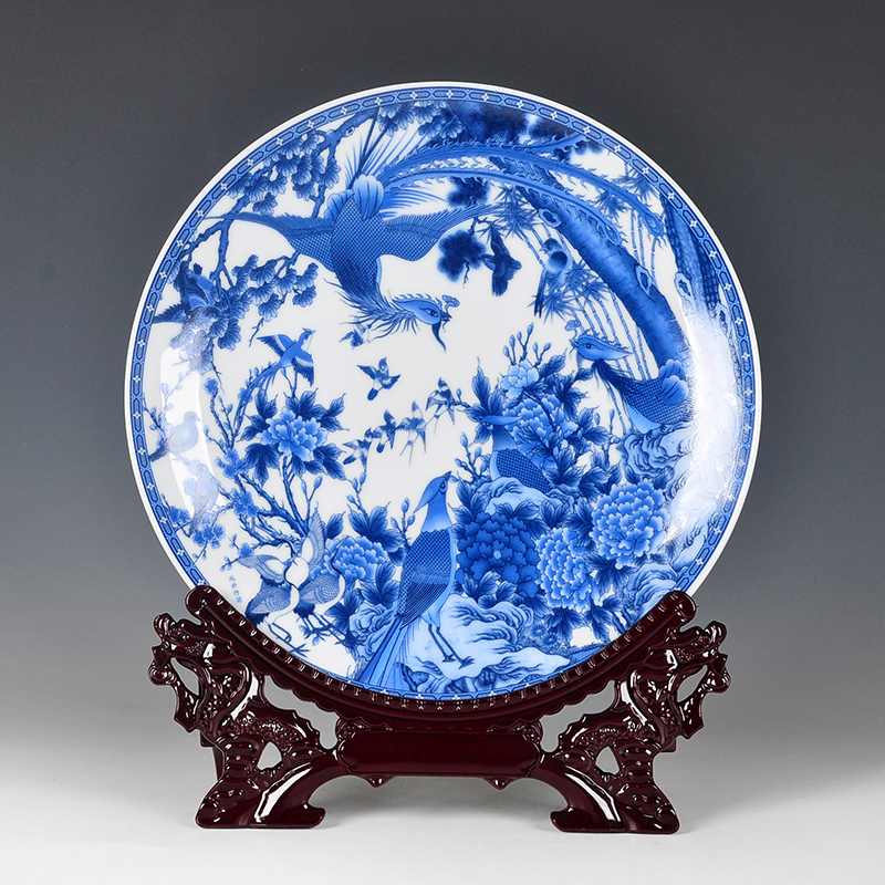 Ming and the qing dynasties classical Chinese style ceramic plate hanging dish decorative plate wall act the role of furnishing articles sitting room, dining - room wall hang act the role of creative background