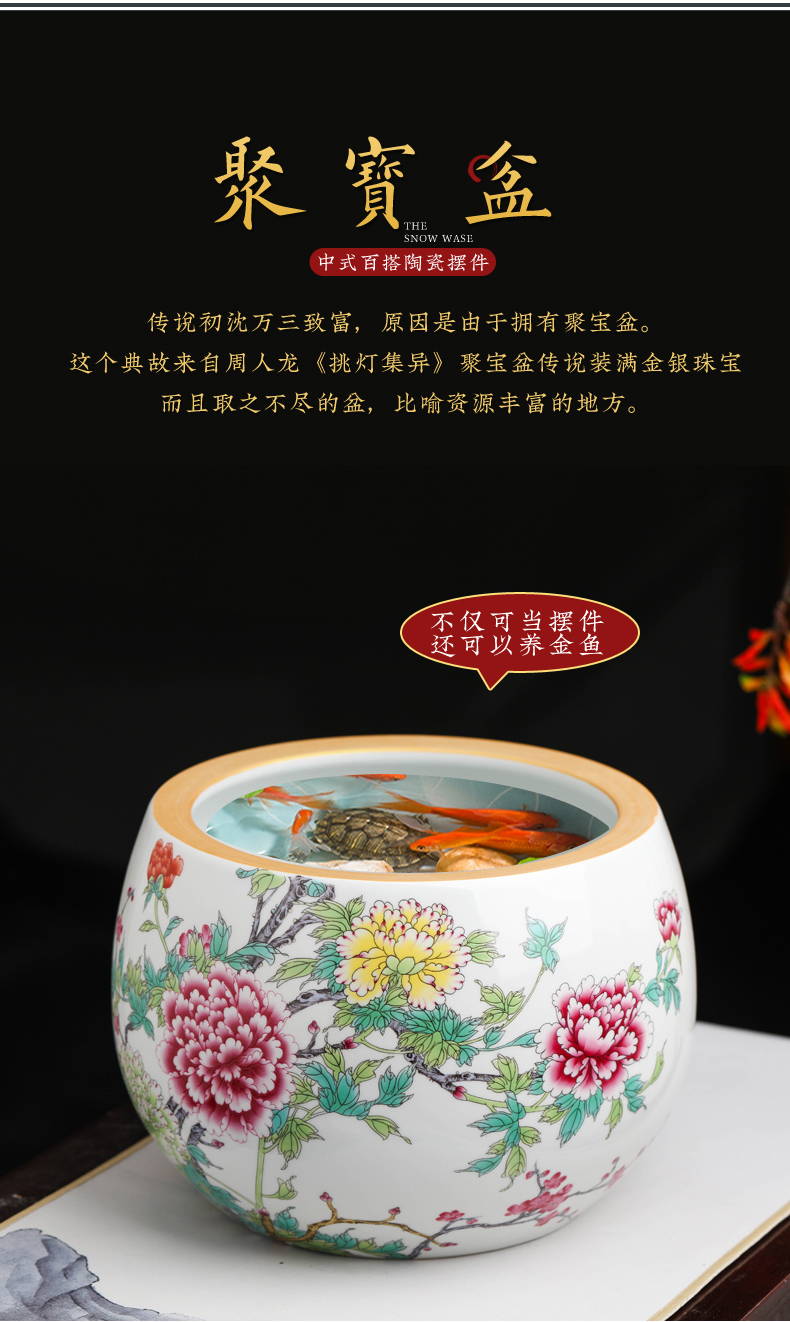 Jingdezhen cornucopia aquarium hydroponic furnishing articles sitting room office decoration ceramic decoration aquarium